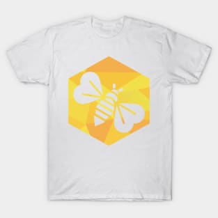 hexagonal modern bee logo and vector icon T-Shirt